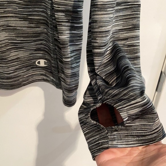 Champion Tee long sleeve striped black and gray Size Large - Picture 3 of 8